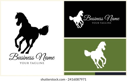vector horse silhouette logo template