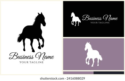 vector horse silhouette logo template