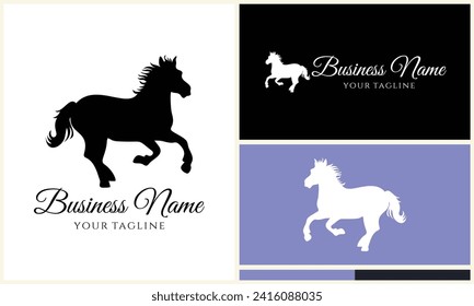 vector horse silhouette logo template