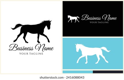 vector horse silhouette logo template
