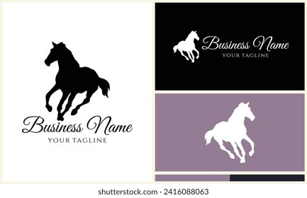 vector horse silhouette logo template
