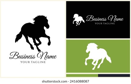 vector horse silhouette logo template