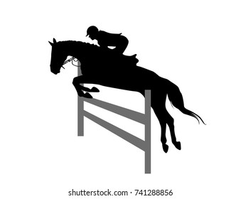 Horse Jumping Fence Stock Vectors, Images & Vector Art 