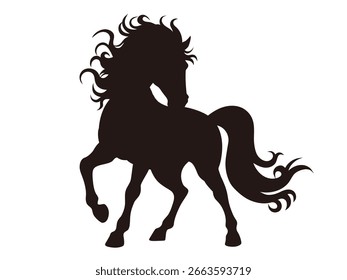 Un caballo de Vector en estilo silueta