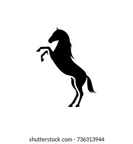 Vector horse silhouette view side for retro logos, emblems, badges, labels template vintage design element. Isolated on white background