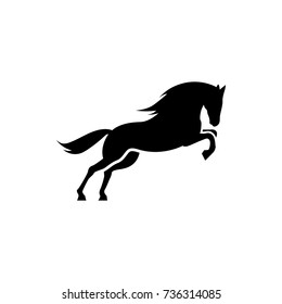 Vector horse silhouette view side for retro logos, emblems, badges, labels template vintage design element. Isolated on white background