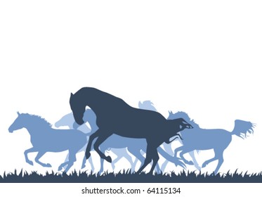 vector horse silhouettes