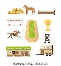 Vector Horse Sport Icons Flat design Vector Illustration
