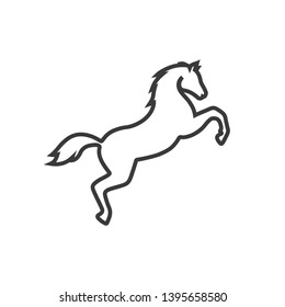 vector horse stand line icon