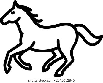 vector horse stand line icon.