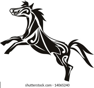 vector horse tattoo