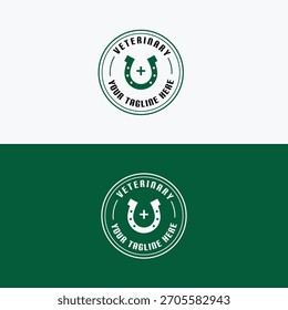 Diseño de logotipo veterinario de caballo de Vector