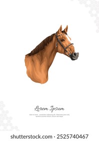 Vector Horse wall decor ideas Portrait. realistic animal images. Hand drawn aninmal isolated. for room decoration, events, etc