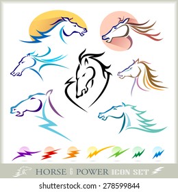 Vector Horsepower icons set