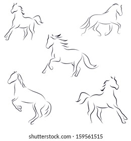 vector horses