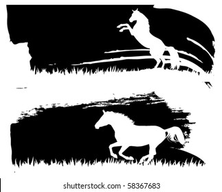 vector horses