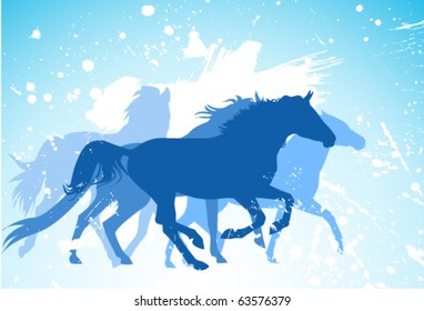 vector horses