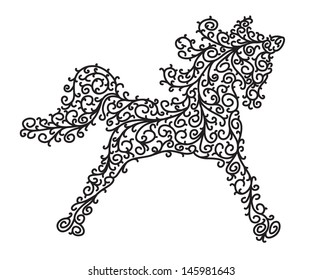 Vector  horses silhouettes.