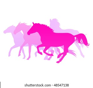 vector horses silhouettes