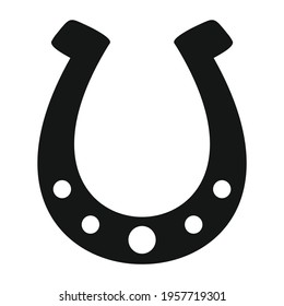 Vector horseshoe for animals black simple icon isolated