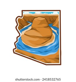 vector of Horseshoe Bend in Arizona perfect for print, etc.