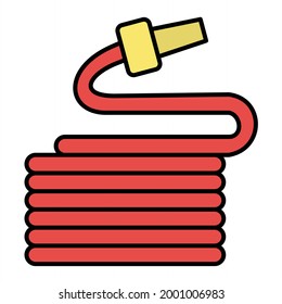 Vector Hose Filled Outline Icon Design

