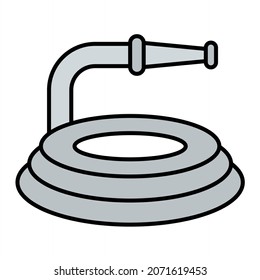 Vector Hosepipe Filled Outline Icon Design
