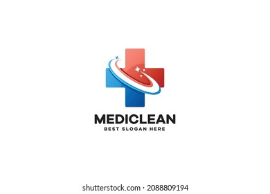 Gradiente del logotipo de limpieza del hospital de vectores