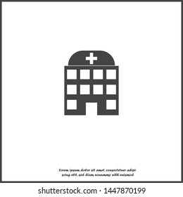 Vector hospital. Flat image health care on white isolated background.