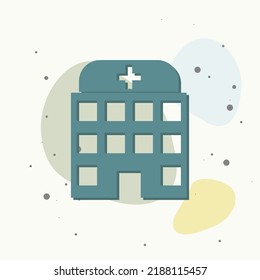 Vector hospital. Flat image health care on multicolored background. Layers grouped for easy editing illustration. For your design.