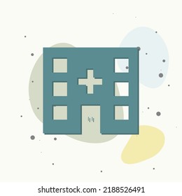 Vector hospital. Flat image health care on multicolored background. Layers grouped for easy editing illustration. For your design.