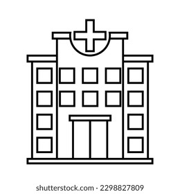 Vector Hospital icon flat design collection. Building icon vector design template.
