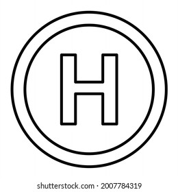 Vector Hospital Way Outline Icon Design
