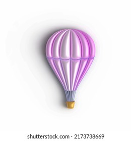 Vector hot air balloon 3d in 3d style on white background. 3d vector icon. 