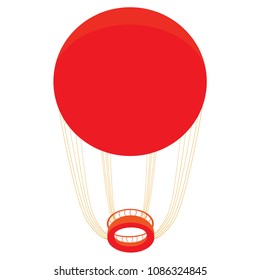 Vector hot air balloon icon. Ballon aerostat transport vector