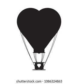Vector hot air balloon icon. Ballon aerostat transport vector