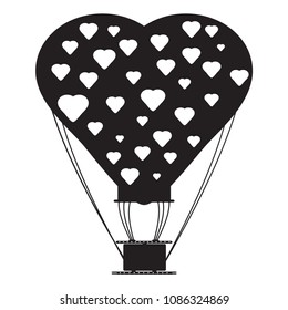 Vector hot air balloon icon. Ballon aerostat transport vector