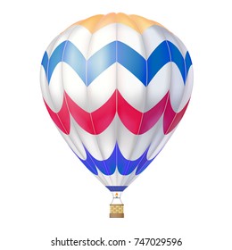 Vector hot air balloon. Isolated on white.