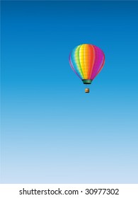 Vector hot air balloon in the sky