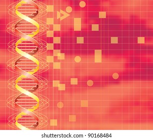 vector hot background with abstract DNA graph