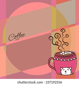 vector hot chocolate with marshmallow