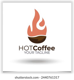 Vector hot coffee logo design template
