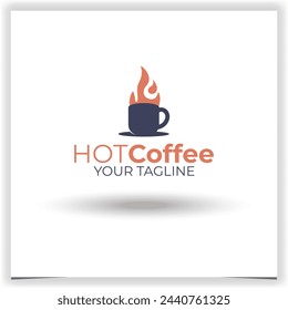 Vector hot coffee logo design template