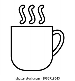 Vector Hot Coffee Outline Icon Design
