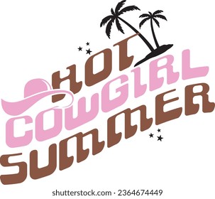 Vector Hot Cow Girl Summer T-shirt Design ` svg
