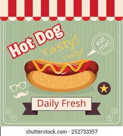 Vector hot dog banner