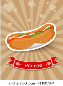 Vector hot dog banner