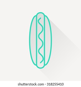 Vector hot dog icon.  