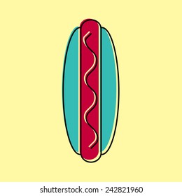 Vector hot dog icon. Food icon. Eps10