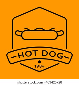 Vector Hot Dog Icon with Linear Style